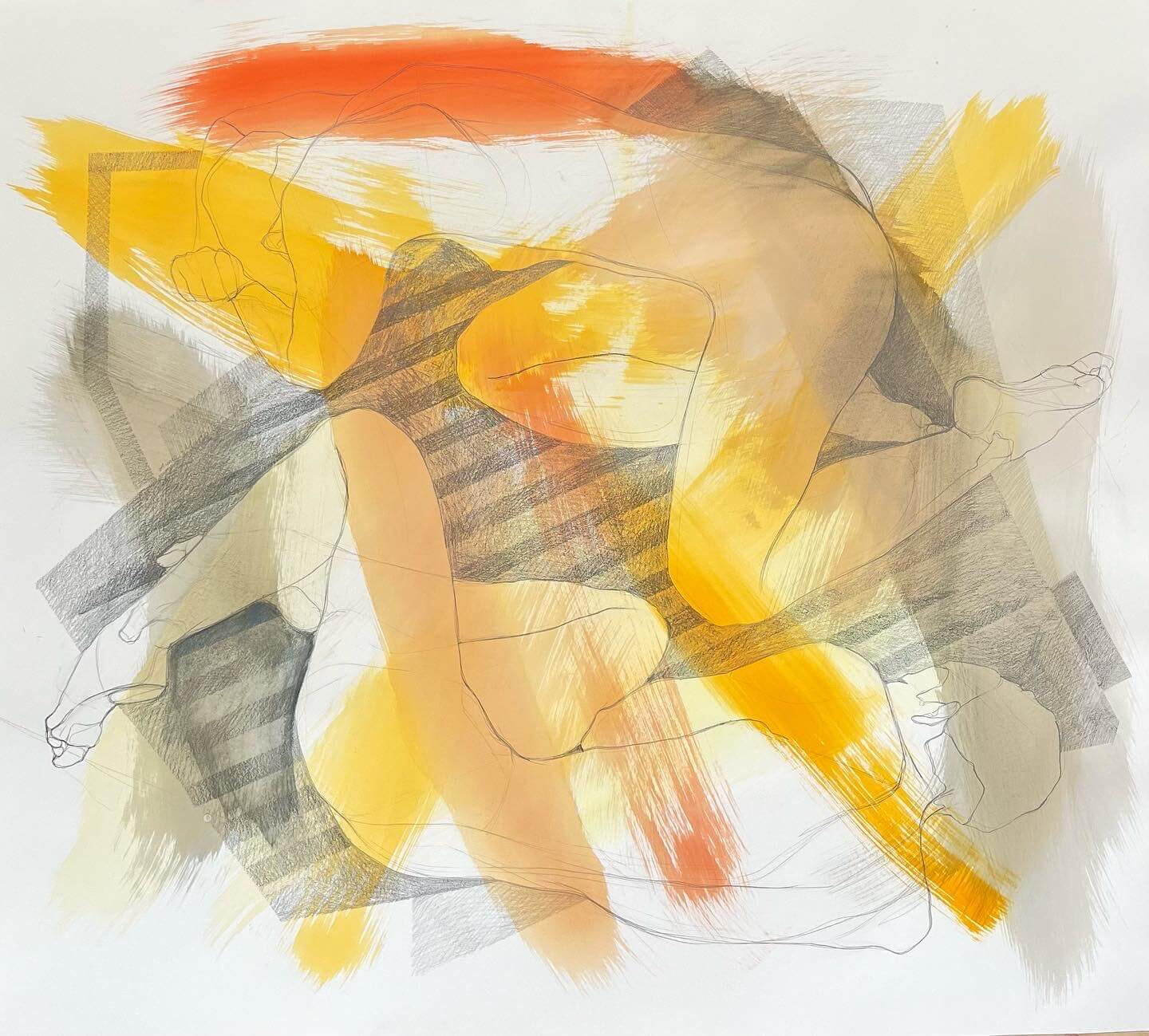 Detached [Oderwani], 120x110cm Inks, aquarelle, graphite, paper
