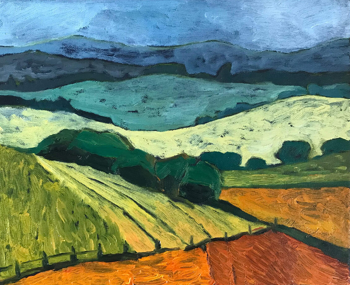 Lanarkshire, 2021, oil on board