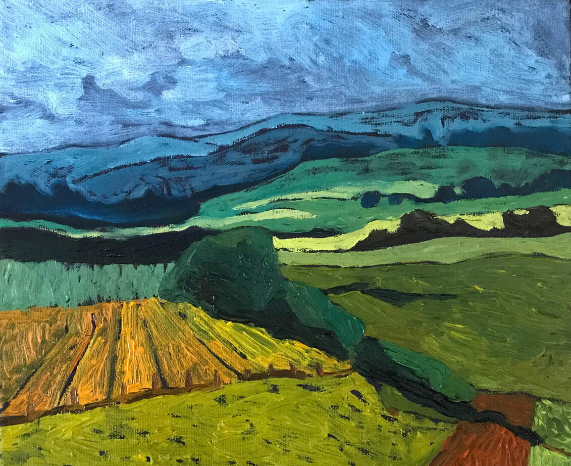 Lanarkshire, 2021, oil on board