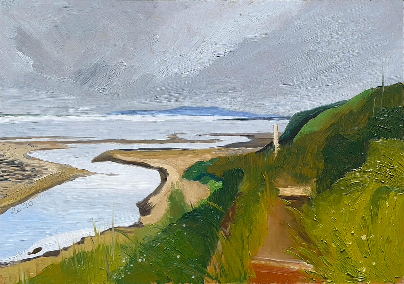 Seriously british beaches 2021, 42cmx30cm, oil on board